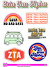 Zeta Tau Alpha ZTA Sorority Stickers- Retro 