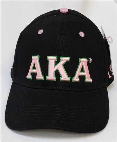 Alpha Kappa Alpha AKA Sorority Three Greek Letter Baseball Hat- Black