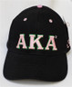 Alpha Kappa Alpha AKA Sorority Three Greek Letter Baseball Hat- Black