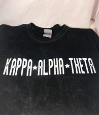 Kappa Alpha Theta Sorority Mineral Wash Shirt- Black
