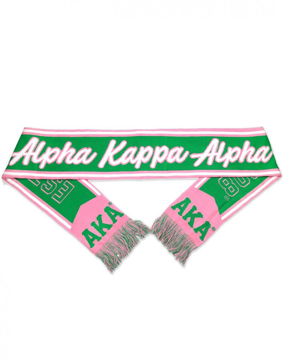 Alpha Kappa Alpha Sorority Pink Green Ivy Long Scarf