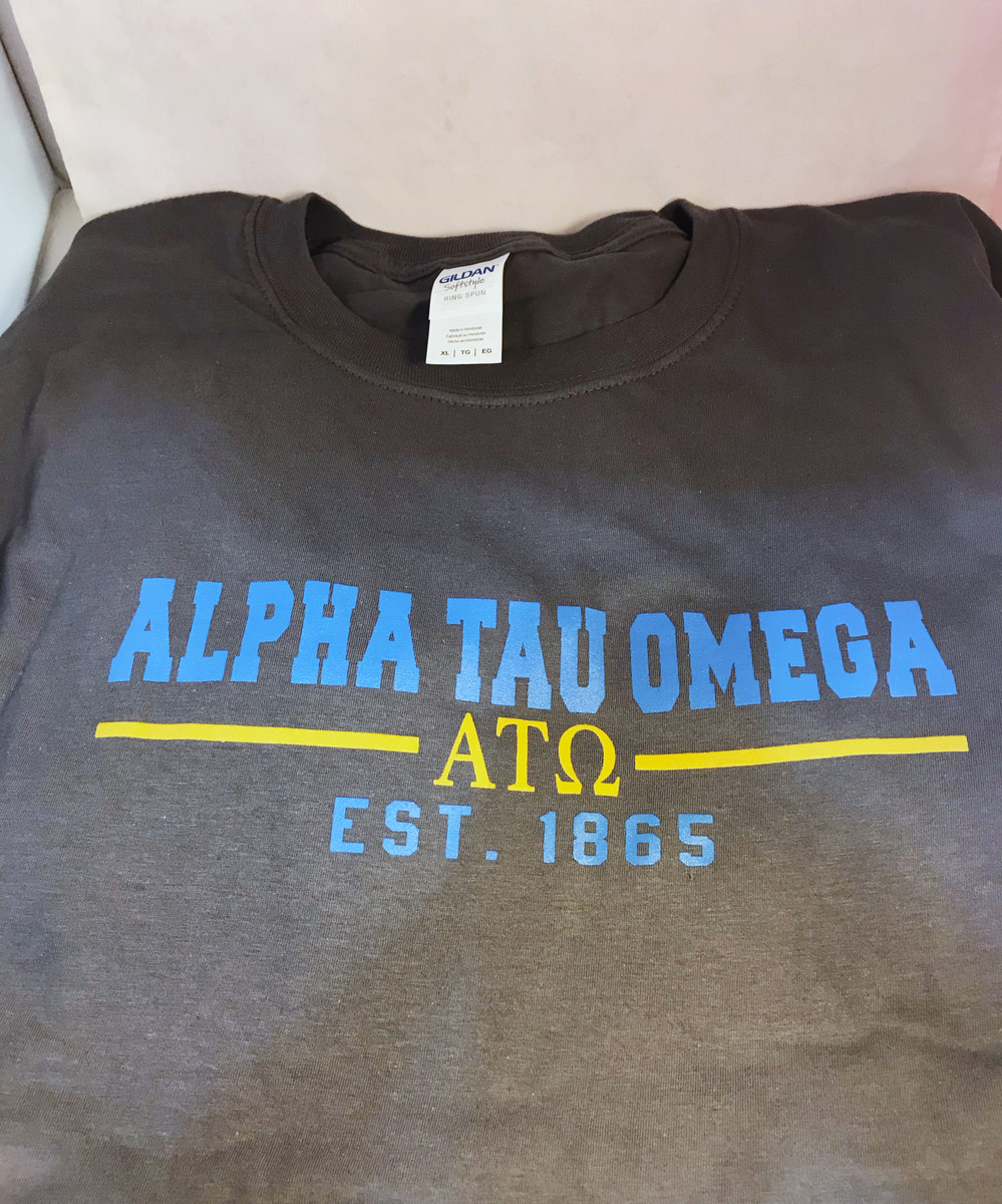 Alpha Tau Omega Fraternity T Shirt Gray