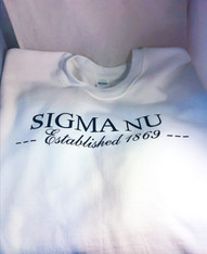 Sigma Nu Fraternity Crewneck Sweatshirt- White