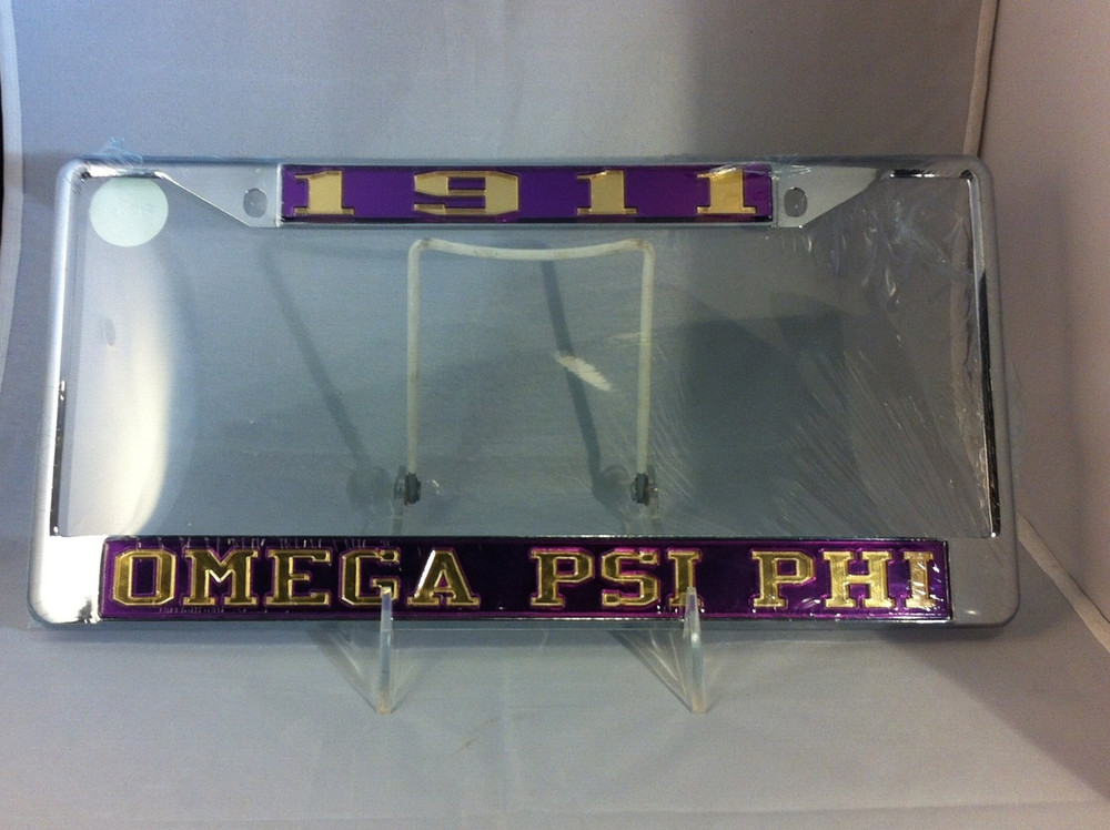 Omega Psi Phi Fraternity Founding Year License Plate Frame