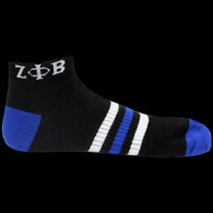 Zeta Phi Beta Sorority Multi-Color Ankle Socks- Black