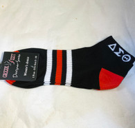 Delta Sigma Theta Sorority Multi-Color Ankle Socks- Black