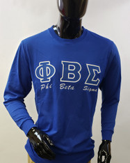 Phi Beta Sigma Fraternity Long Sleeve Shirt- Blue