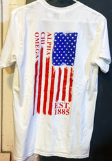 Alpha Chi Omega Sorority American Flag Shirt- Back