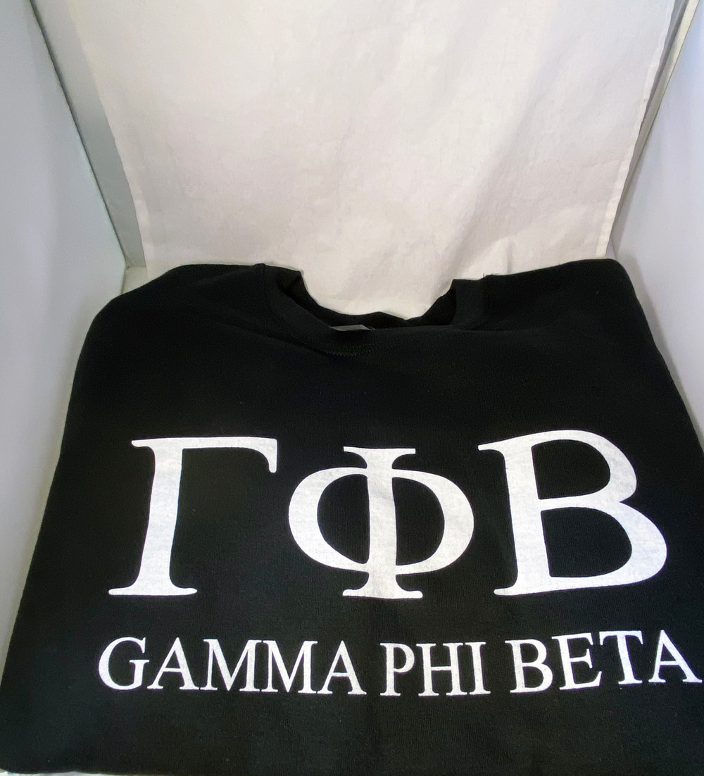 Gamma Phi Beta Sorority Crewneck Sweatshirt Black