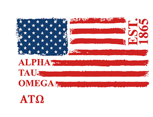 Alpha Tau Omega Fraternity American Flag Shirt- Style 2