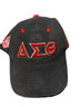 Delta Sigma Theta Sorority Three Greek Letter Baseball Hat- Black
