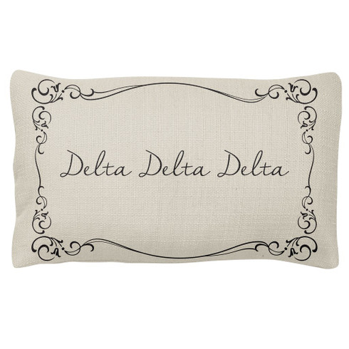 Delta Delta Delta Tri-Delta Sorority Decorative Pillow