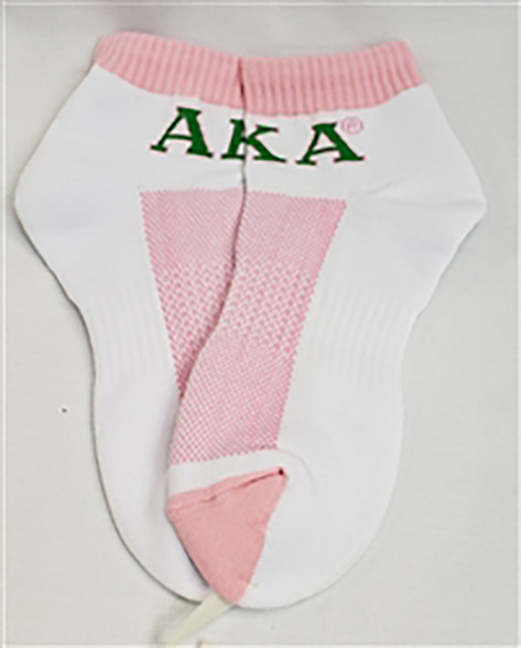 Alpha Kappa Alpha AKA Footies- White/Pink