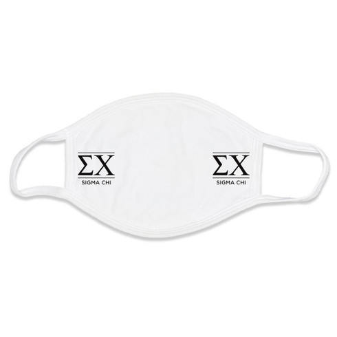Sigma Chi Fraternity Face Mask- White