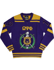 Omega Psi Phi Fraternity Pull Over V-Neck Sweater-Front