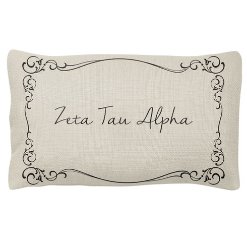 Zeta Tau Alpha ZTA Sorority Decorative Pillow