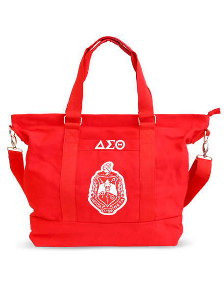 Delta Sigma Theta Sorority Canvas Bag- Red/White