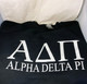 Alpha Delta Pi ADPI Sorority Crewneck Sweatshirt- Black