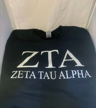 Zeta Tau Alpha ZTA Sorority Crewneck Sweatshirt- Black