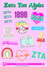Zeta Tau Alpha ZTA Sorority Stickers- Girl Power
