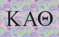Kappa Alpha Theta Sorority Flag- Iridescent Black Light