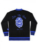 Zeta Phi Beta Sorority Button Down Sweater-Black/Blue