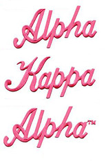 Alpha Kappa Alpha AKA Sorority English Spelling Iron Ons- Script- Pink