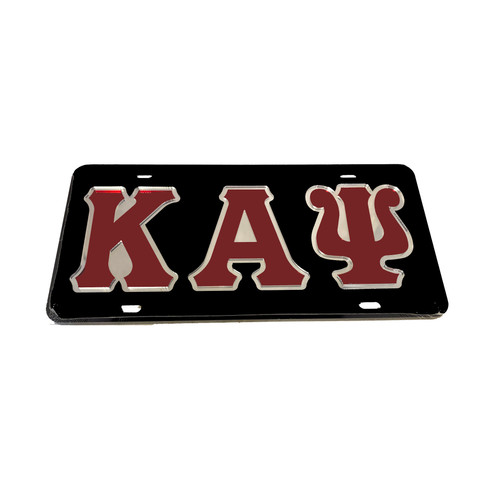 Kappa Alpha Psi Fraternity License Plate-Black