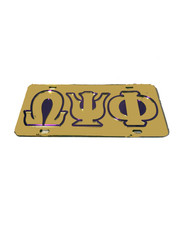 Omega Psi Phi Fraternity License Plate-Gold