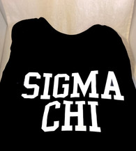 Sigma Chi Fraternity Long Sleeve Shirt- Black