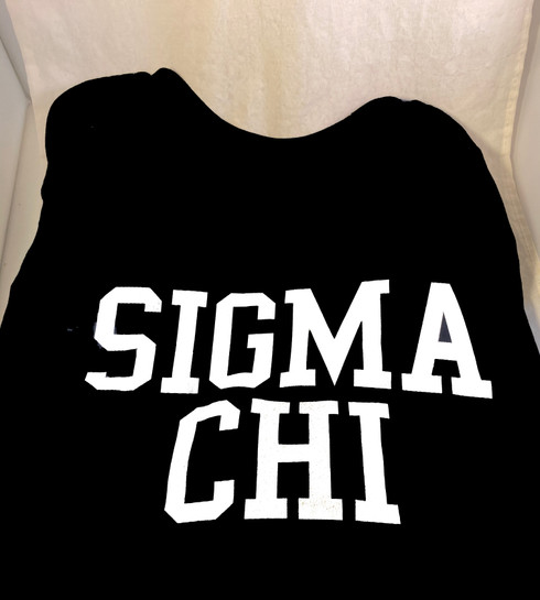 Sigma Chi Fraternity Long Sleeve Shirt- Black