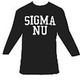 Sigma Nu Fraternity Long Sleeve Shirt- Black