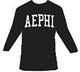 Alpha Epsilon Phi AEPHI Sorority Long Sleeve Shirt- Black
