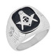 Mason Masonic Stainless Steel Ring with Small CZ Stones