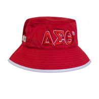 Delta Sigma Theta Sorority Bucket Hat-Red/White- Style 2