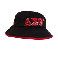 Delta Sigma Theta Sorority Bucket Hat-Black/Red- Style 2