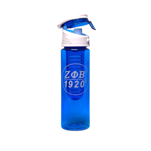 Zeta Phi Beta Sorority Tritan Water Bottle with Fruit-Infuser 