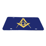 Mason Blue License Plate with Gold Symbol