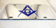 Mason Silver License Plate with Blue Symbol
