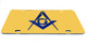 Mason Gold License Plate with Blue Symbol