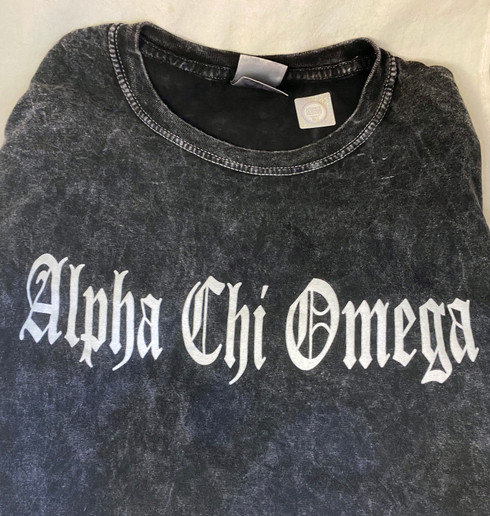 Alpha Chi Omega Sorority Mineral Wash Shirt-Style 2