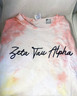 Zeta Tau Alpha ZTA Sorority Tie-Dye Shirt- Script 