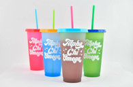 Alpha Chi Omega Sorority Set of 4 Color Changing Cups