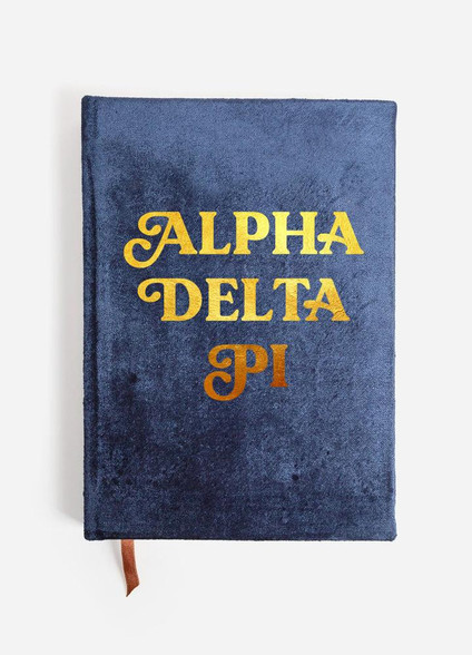 Alpha Delta Pi ADPI Sorority Velvet Notebook 