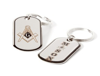 Mason Masonic Dog Tag Key Chain 