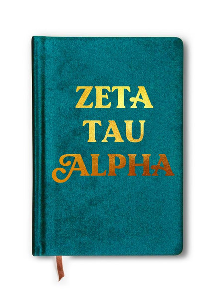 Zeta Tau Alpha ZTA Sorority Velvet Notebook 