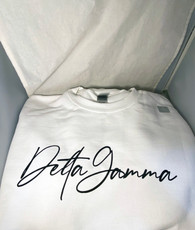 Delta Gamma Sorority Crewneck Sweatshirt- White- Style 2 