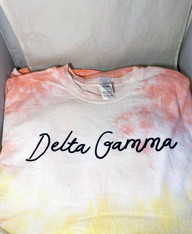 Delta Gamma Sorority Tie-Dye Shirt- Script 