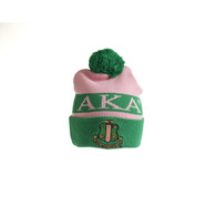 Alpha Kappa Alpha AKA Knit Beanie with Crest- Style  2