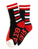 Delta Sigma Theta Sorority Socks- Black/Red- Style 2